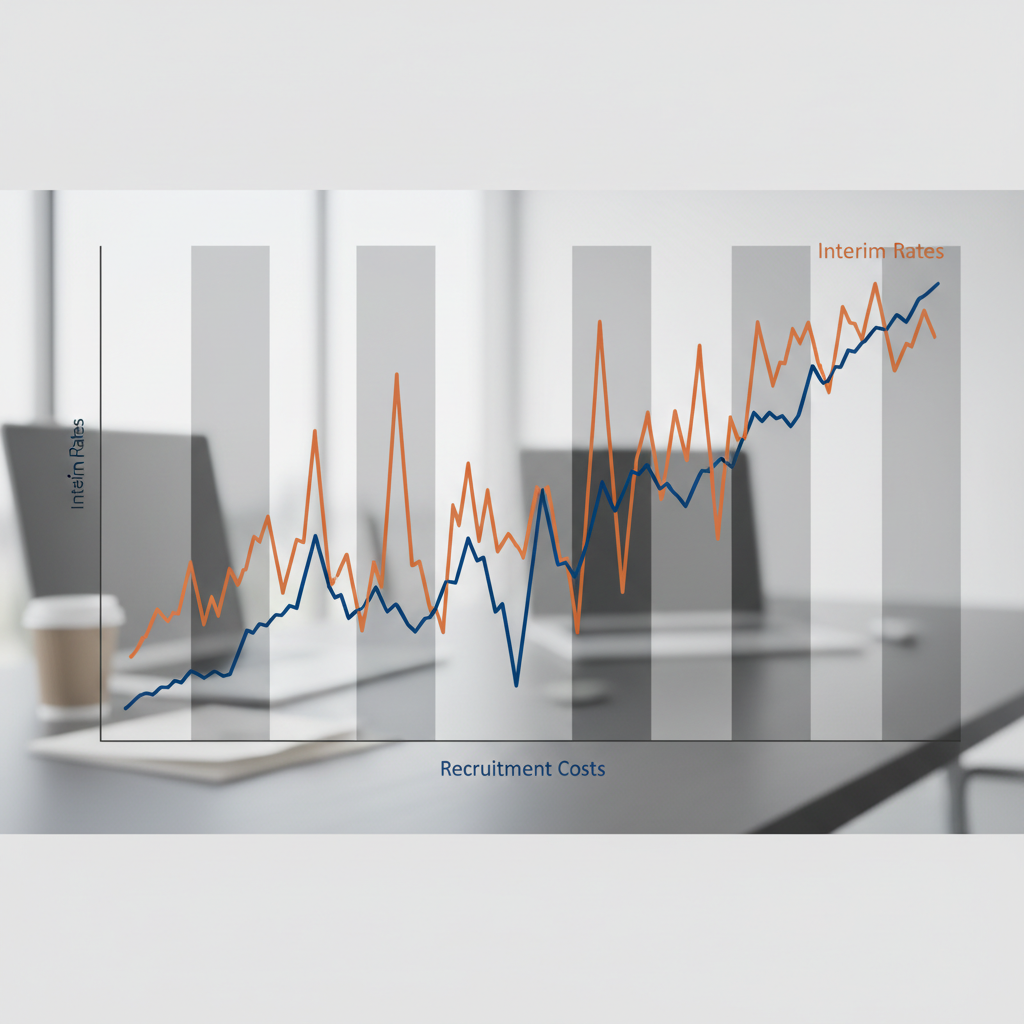 Graphique de l'évolution des coûts de recrutement et des taux.
